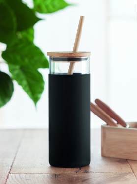 Logotrade ärikingid pilt: 450 ml bambusest kaane ja kõrrega joogitops