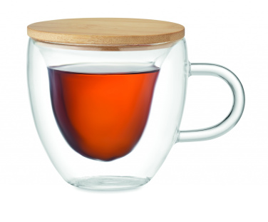 Logo trade reklaamtoote pilt: Topeltseintega joogiklaas kaanega