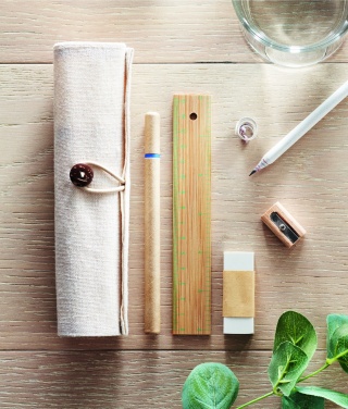 Logo trade firmakingitused foto: Statsionaarne komplekt puuvillases kotis