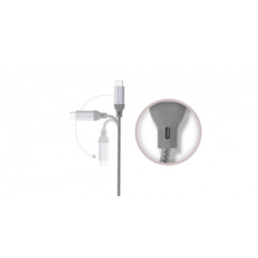 Logo trade firmakingituse pilt: Nailonist andmeedastuskaabel LK30 Type - C Quick Charge 3.0