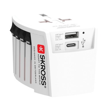 Logotrade ärikingid pilt: SKROSS World Travel Adapter MUV 2-pooluseline USB A ja C-ga