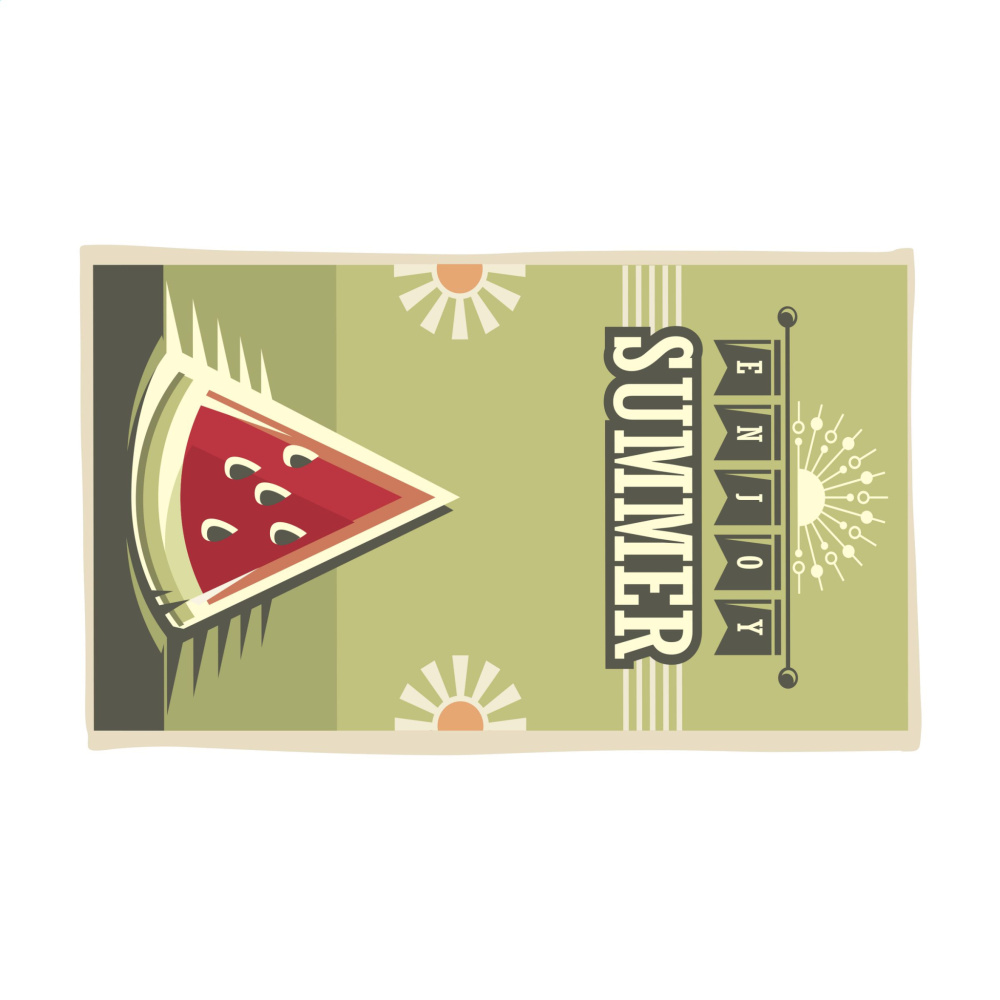 Logo trade meene pilt: Prinditud RPET rannarätik 350 g/m² 100x180