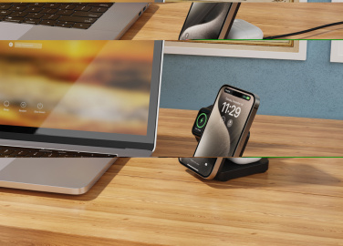 Logo trade ärikingid foto: Urban Vitamin Arcadia RCS plastikust 15W 3in1 magnetiline laadija