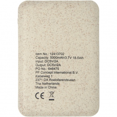 Logo trade mainoslahjat tuotekuva: Asama-varavirtalähde, 5 000 mAh, vehnänolkea