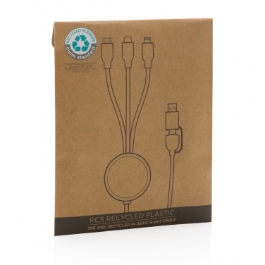 Logo trade mainoslahjat tuotekuva: RCS 6-in-1 kaapeli kierrätetystä TPE:stä ja muovista