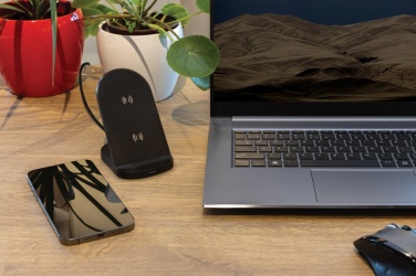 Logo trade liikelahja kuva: RCS muovinen tuplakelainen langattoman latauksen alusta 15W