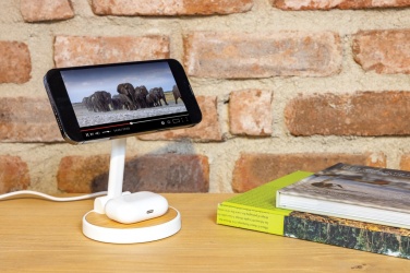 Logo trade mainoslahja ja liikelahja tuotekuva: Ontario RCS 15W magneettinen lataus 2 in 1 -teline muovia