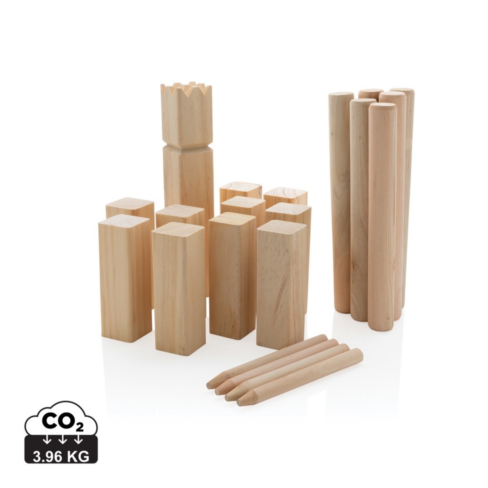 Logo trade liikelahja mainoslahja tuotekuva: Puinen kubb -setti