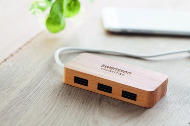 Logo trade mainoslahja kuva: Bambu USB- keskitin