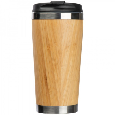 Logo trade liikelahjat mainoslahjat kuva: Ruostumattomasta teräksestä valmistettu muki BAMBOOGARDEN 400 ml