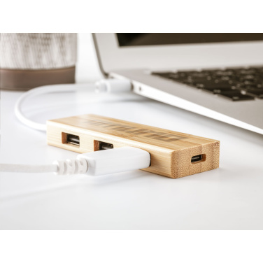 Logotrade mainoslahja ja liikelahja kuva: Bambu USB-keskitin