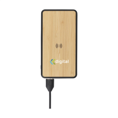 Logotrade liikelahjat kuva: Boru Bamboo RCS kierrätetty ABS Powerbank langaton laturi