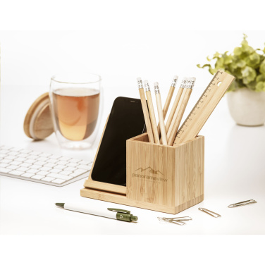 Logotrade liikelahja tuotekuva: Bamboo Boss 15W laturi/kynäpidike