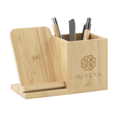 Logo trade mainoslahjat tuotekuva: Bamboo Boss 15W laturi/kynäpidike