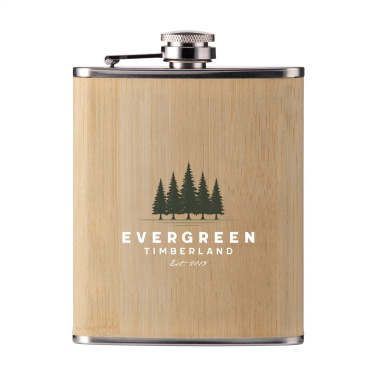 Logo trade mainostuotet tuotekuva: Hipflask Bamboo 200 ml juomapullo