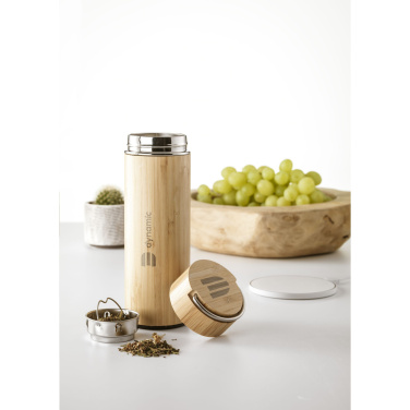 Logo trade mainostuote kuva: Nikko 330 ml bambu termopullo/termokuppi