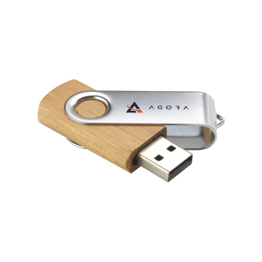 Logotrade mainoslahjat kuva: USB Twist Bamboo 64GB