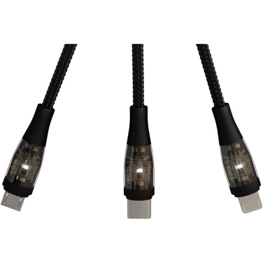 Logotrade liikelahjat kuva: SCX.design C50 100 W:n / 5 A:n pikalataava 5-in-1-kaapeli digitaalisella näytöllä