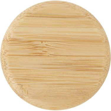 Logotrade mainoslahjat ja liikelahjat tuotekuva: Porto 500 ml:n lasinen vesipullo silikonikahvalla ja bambukannella