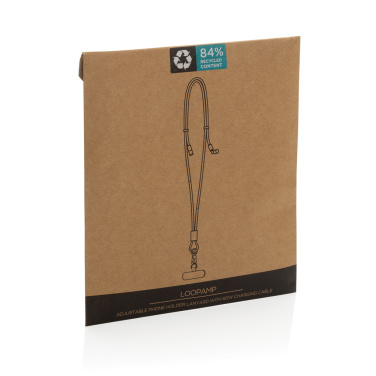 Logo trade mainoslahja kuva: LoopAmp RCS RPET säädettävä puhelimen johto, 60 W:n kaapeli