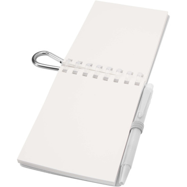 Logotrade mainostuote tuotekuva: Lig Mini kierrätetystä muovista valmistettu pehmeäkantinen muistikirja ja kuulakärkikynäsetti (musta muste)