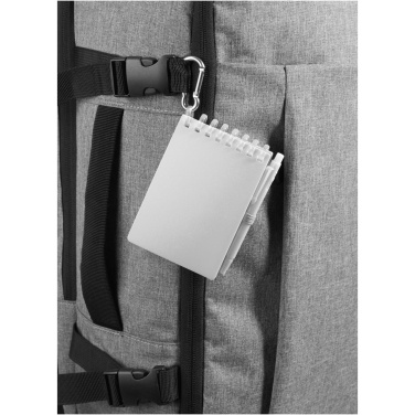 Logo trade liikelahja kuva: Lig Mini kierrätetystä muovista valmistettu pehmeäkantinen muistikirja ja kuulakärkikynäsetti (musta muste)