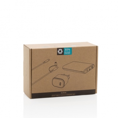 Logotrade reklaminiai produktai nuotrauka: Surge RCS perdirbtas PET 20W tipo C 3 vnt įkrovimo rinkinys