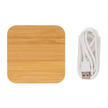 Logotrade firminės dovanos nuotrauka: Bambuko 5W belaidis įkroviklis su USB