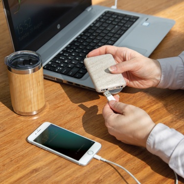 Logotrade verslo dovanos nuotrauka: Kviečių šiaudų 5 000 mAh kišeninis maitinimo blokas