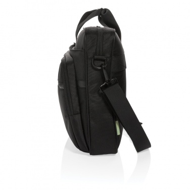 Logotrade reklaminės dovanos nuotrauka: Swiss Peak RPET Voyager RFID 15,6" nešiojamojo kompiuterio krepšys