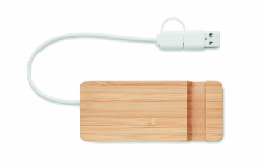 Logotrade firminės dovanos nuotrauka: Bambuko USB 4 prievadų šakotuvas