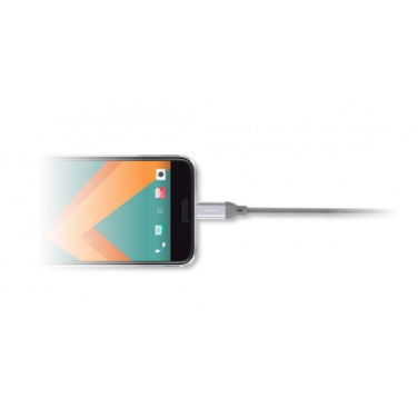 Logotrade dovana nuotrauka: Nailono duomenų perdavimo kabelis LK30 Type - C Quick Charge 3.0