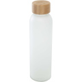 Lume 500 ml matinio natrio kalkinio stiklo butelis su bambukiniu dangteliu, Baltas