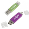 Metalinė ir plastikinė OTG USB atmintinė, daugiaspalvis