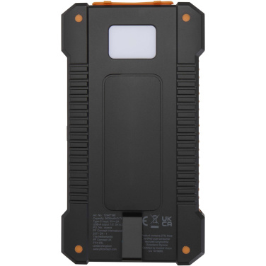 Logotrade firminės dovanos nuotrauka: „Altair“ 5000 mAh 10 W perdirbto plastiko tvirta saulės baterija su įmontuotu žibintuvėliu