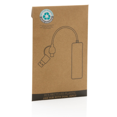 Logotrade ziemassvētku dāvanas foto: RCS pārstrādāta plastmasas USB centrmezgls ar dubultu ieeju