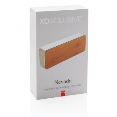 Logotrade biznesa dāvanas foto: Nevada Bamboo 3W bezvadu skaļrunis