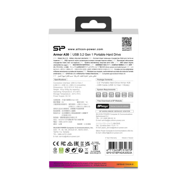 Logotrade logo dāvanas foto: Cietais disks Silicon Power Armor A30 1TB