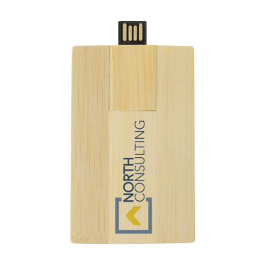 Logotrade biznesa dāvanas foto: Kredītkarte USB Bamboo 32 GB