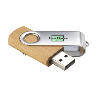 Logotrade ziemassvētku dāvanas foto: USB Twist Bamboo no noliktavā 8 GB