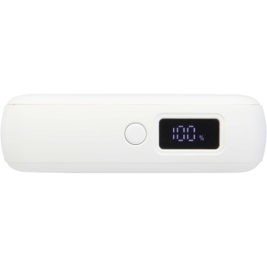 Logotrade korporatīvās dāvanas foto: Acrux 10.000 mAh 35W planšetdatora pārnēsājamais akumulators ar iebūvētu C tipa kabeli - izgatavots no pārstrādātas plastmasas