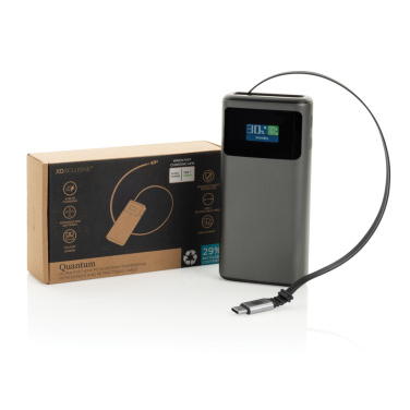 Logotrade dāvanas foto: Quantum RCS īpaši ātra PD45W 10.000mAh pārnēsājamā baterija ar ekrānu