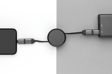 Логотрейд бизнес-подарки картинка: Втягивающийся кабель Terra RCS 6 в 1 из переработанного алюминия