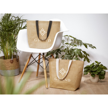 Логотрейд pекламные cувениры картинка: Элегантная сумка-шоппер из джута