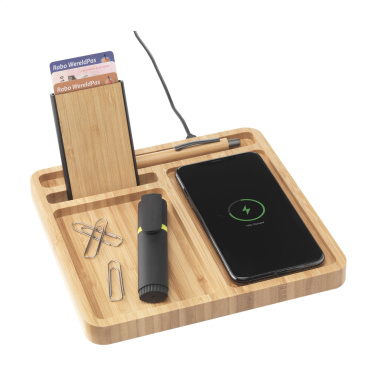 Лого трейд бизнес-подарки фото: Зарядное устройство Bamboo Organizer