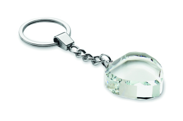 Логотрейд pекламные продукты картинка: Glass heart award key ring