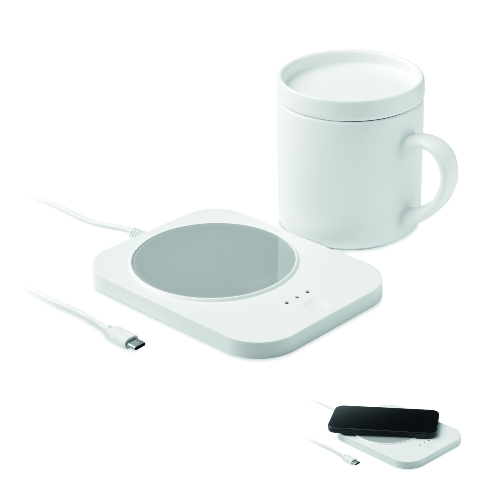 Логотрейд бизнес-подарки картинка: Wireless charger mug warmer set