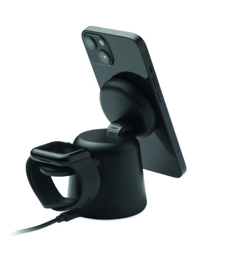 Лого трейд pекламные cувениры фото: 3 in 1 wireless charger 15W