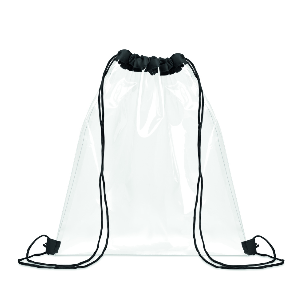 Логотрейд pекламные подарки картинка: Transparent drawstring bag