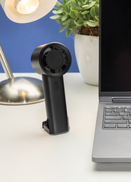 Лого трейд бизнес-подарки фото: Перезаряжаемый портативный вентилятор Twist RCS из переработанного пластика